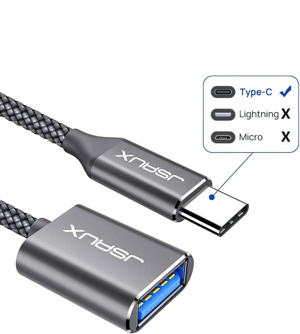 JSAUX CD0019 USB-C till USB-A 3.0 OTG-adapter
