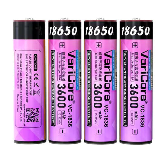 VariCore VC-1836 Plus 18650 Li-ion-batteri 3,7 V 3600 mAh, utstickande pluspol
