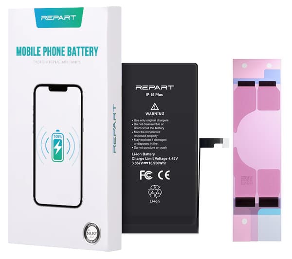 Ersättningsbatteri till Apple iPhone 15 Plus, 4383 mAh, REPART