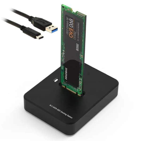 M.2 SATA SSD-hölje med USB-C 3.0 och USB-A-kabel, Plug and Play