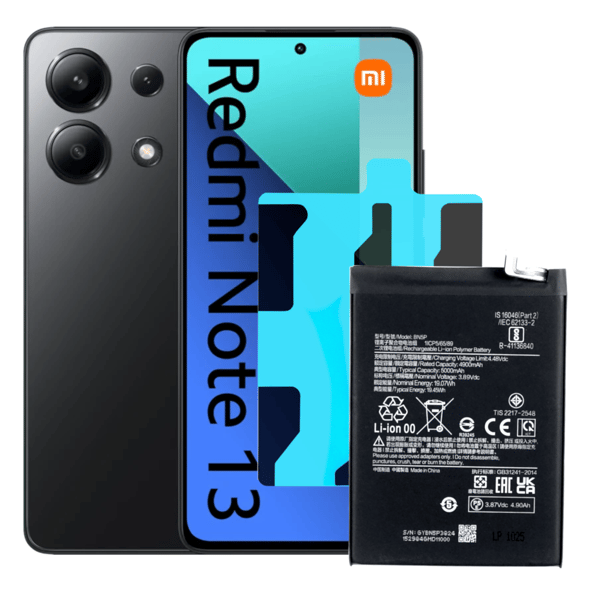 Ersättningsbatteri Xiaomi Redmi Note 13 BN5P 4900 mAh med monteringstejp