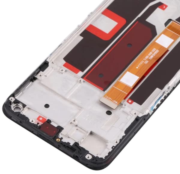 Original LCD-display med pekskärm för OPPO A74 5G CPH2197, renoverad, svart ram