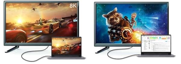 USB-C till DisplayPort 1.4-kabel, 8K 60 Hz, 4K 144 Hz, Thunderbolt 3/4