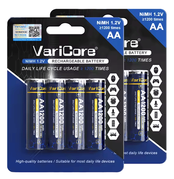 VariCore VC-AA 1200 laddningsbara AA-batterier Ni-MH 1,2 V 1200 mAh, 4-pack