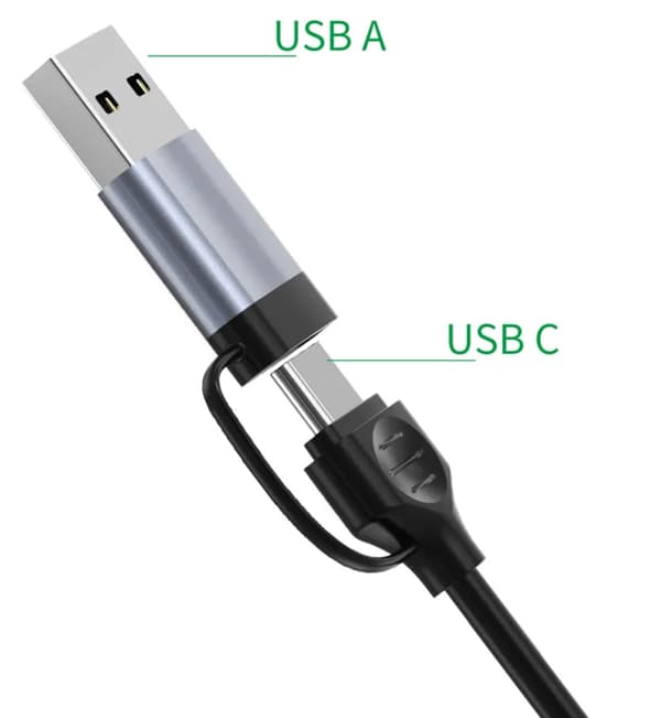USB-C/USB-A HUB med RJ45 LAN 100 Mbps och USB 3.0, 2x USB-portar