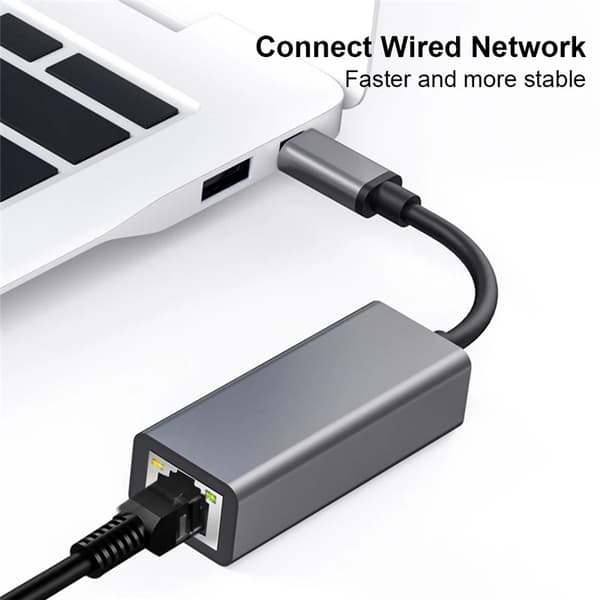 USB-C till RJ45 Gigabit Ethernet-adapter 1000 Mbps