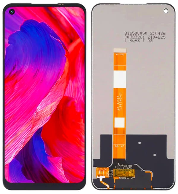 Original LCD-display med pekskärm Oppo A54 5G CPH2195, renoverad, svart
