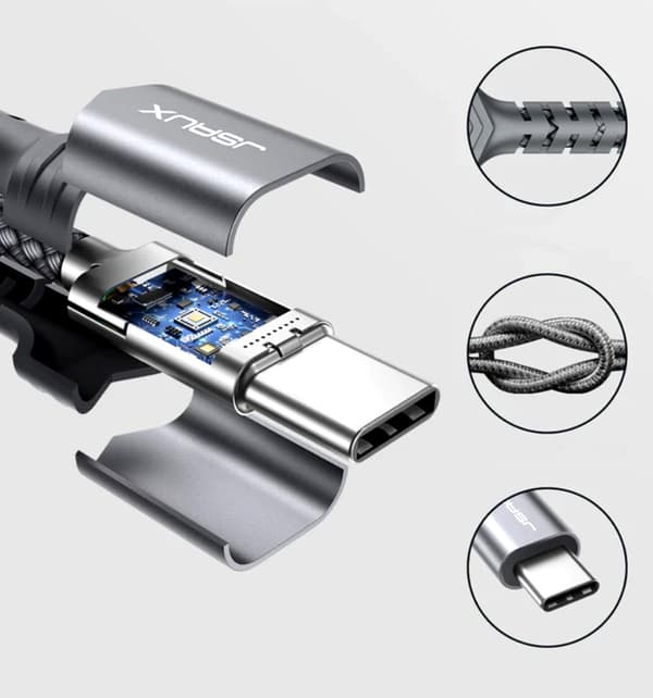 JSAUX USB-C till 3,5 mm ljudadapter med DAC, honkontakt, 10 cm