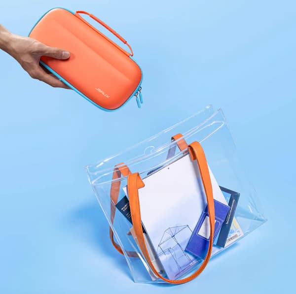 Orange JSAUX ultratunt lättviktsfodral för Nintendo Switch 2-konsolen