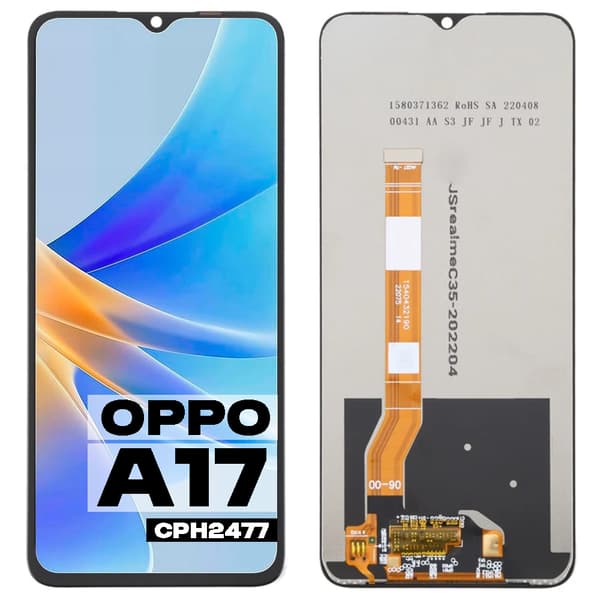 Original LCD-display med pekskärm för Oppo A17/A17k/A77 CPH2477 – renoverad