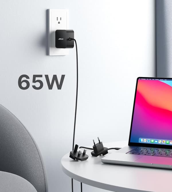 JSAUX strömadapter USB-C 65W Reseadaptrar US UK EU Plug