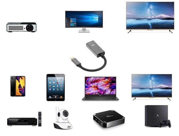 USB-C till DisplayPort 1.4-kabel, 8K 60 Hz, 4K 144 Hz, Thunderbolt 3/4