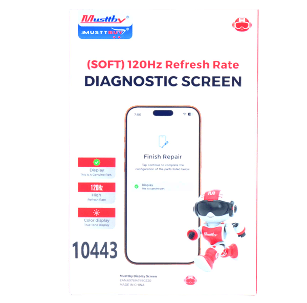 Skärm till iPhone 15 Pro Max Soft OLED 120 Hz med Diagnostic Flex