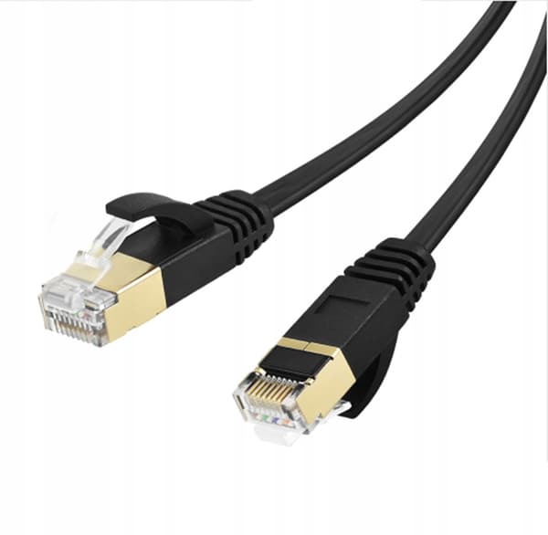 Platt SFTP-nätverkskabel CAT7 RJ45, 10 m, svart