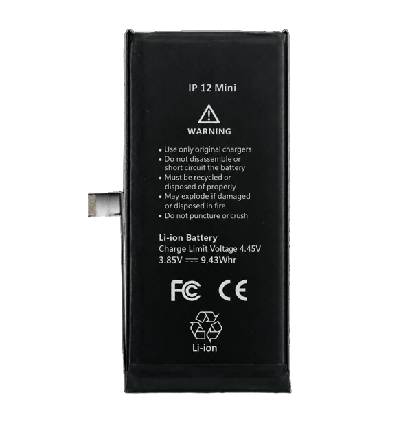 Batteri till iPhone 12 mini 2460 mAh, High Capacity Diagnostic, utan varningsmeddelande