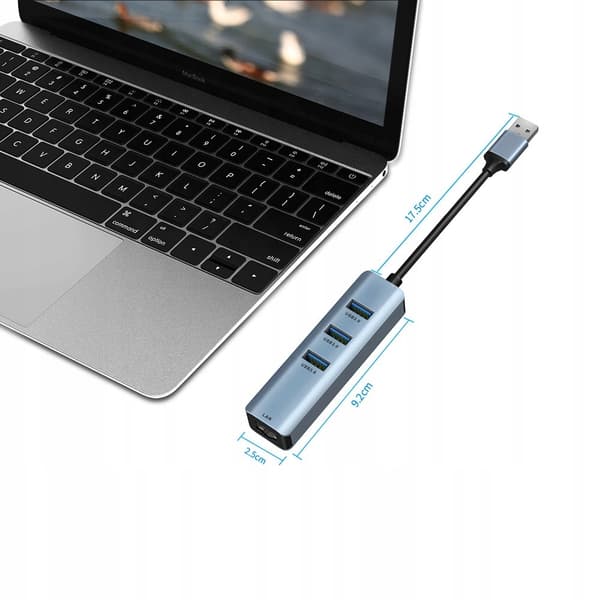 USB 3.0 till Gigabit Ethernet-adapter RJ45, 10/100/1000 Mbps, Plug and Play