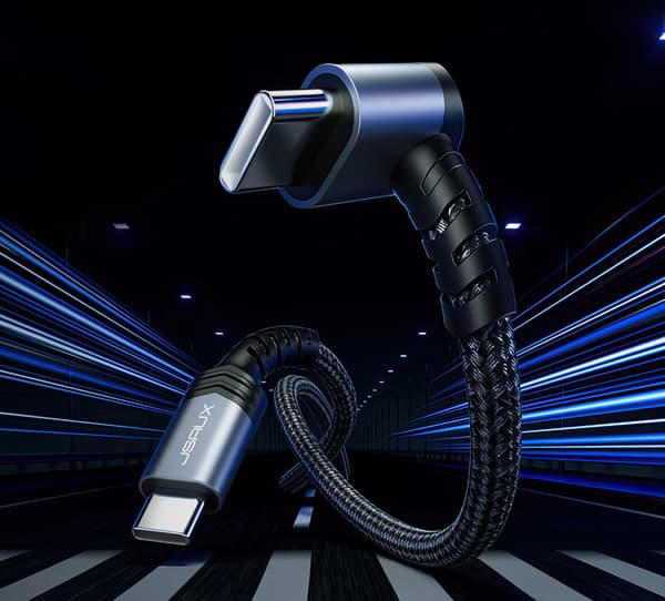 JSAUX 90 graders vinkelkabel USB C - USB C 60W Steam Deck