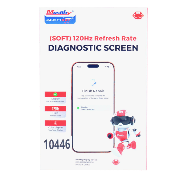 Skärm till iPhone 16 Pro Max 120 Hz Soft OLED med Diagnostic Flex