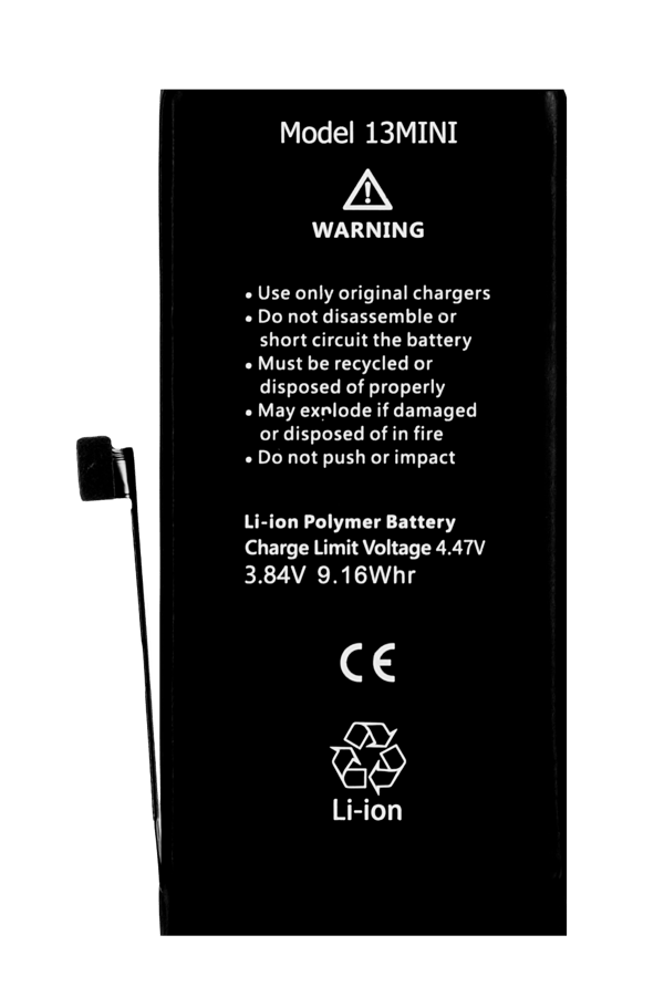 REPART Batteri för Apple iPhone 13 mini, 2406 mAh, diagnostiserbart, inkl. tejp