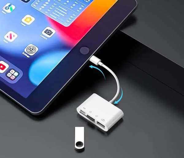 Lightning-adapter med SD/microSD-kortläsare och USB 3.0 för iPhone och iPad