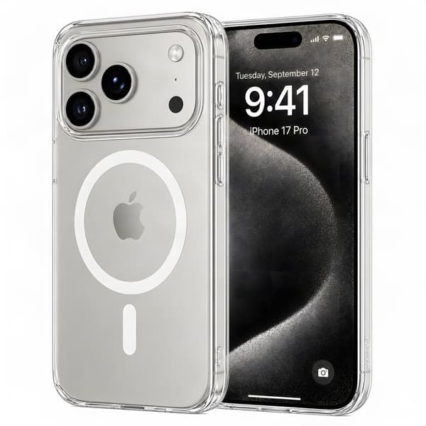 Transparent magnetiskt MagSafe-skal för Apple iPhone 17 Pro