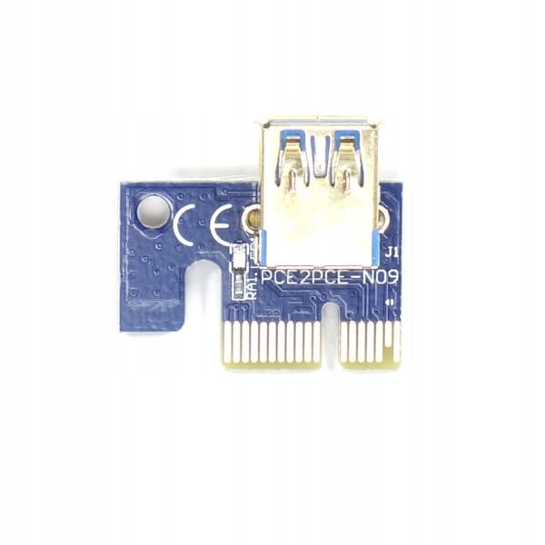 PCIe Riser 1x till 16x USB 3.0, SATA/6-pin, modell 009S, 8-pack