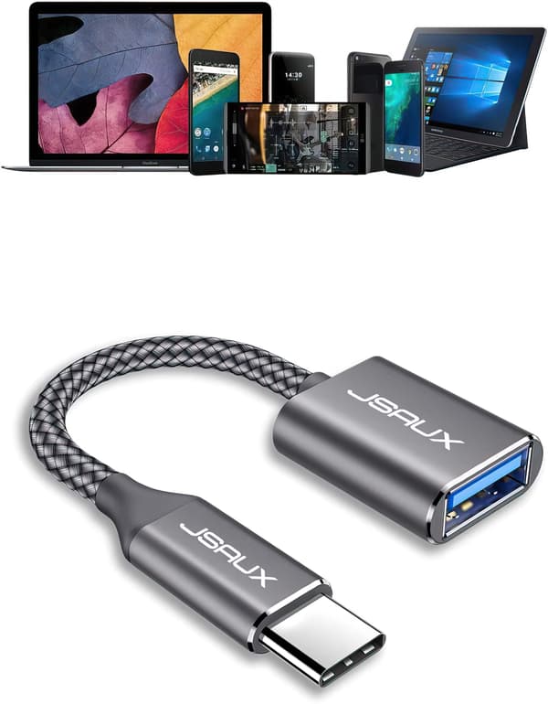 JSAUX CD0019 USB-C till USB-A 3.0 OTG-adapter