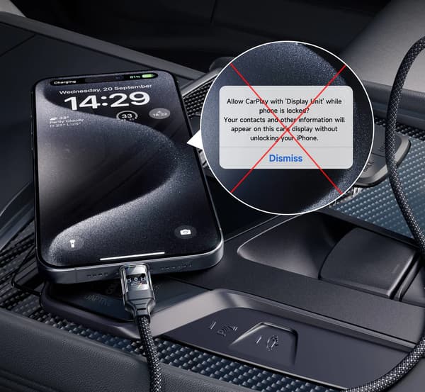 Transparent datablockerare JSAUX USB-C till USB-A-kabel 2m