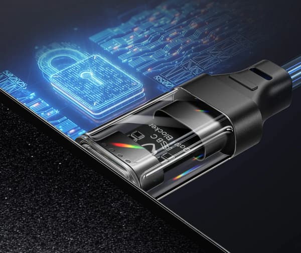 Transparent datablockerare JSAUX USB-C till USB-A-kabel 2m
