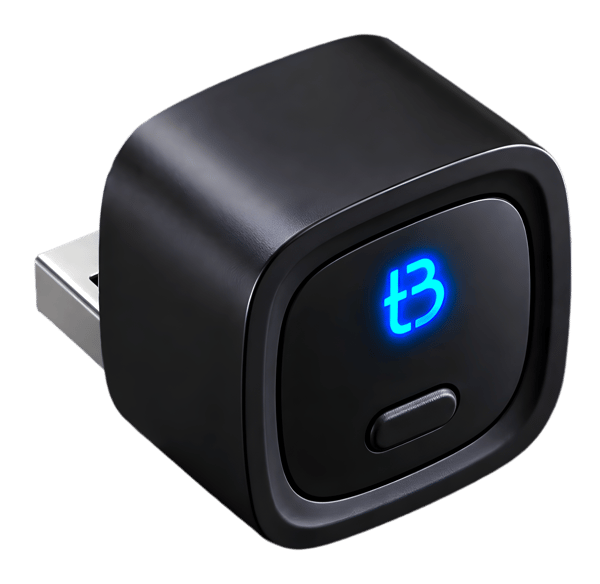 Tradebit TB NANO trådlös CarPlay/Android Auto-adapter, USB-A, Wi-Fi 6, Bluetooth 5.4