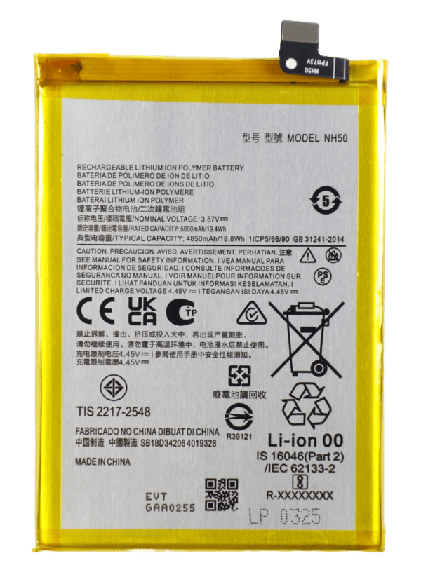 Batteri 5000 mAh NH50 för Motorola Moto E13, E22s, E32, G13, G22, G23 och G53