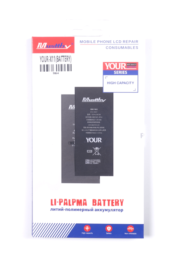Musttby Batteri för Apple iPhone 11, 3550 mAh, Ökad Kapacitet
