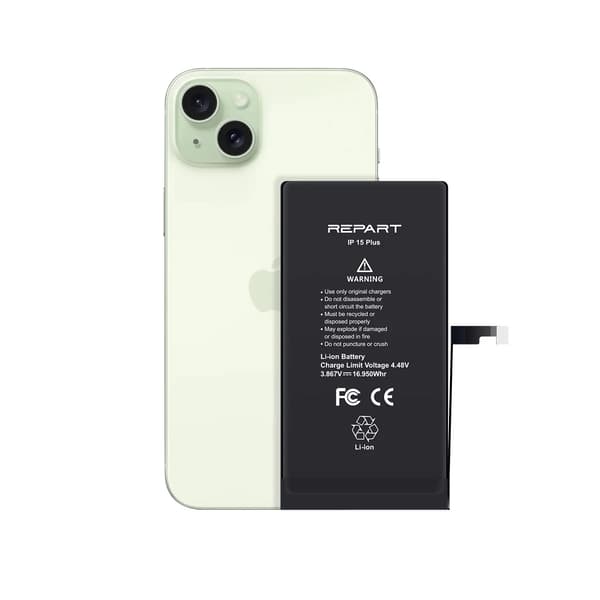 Ersättningsbatteri till Apple iPhone 15 Plus, 4383 mAh, REPART