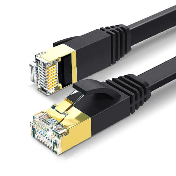 Platt SFTP-nätverkskabel CAT7 RJ45, 10 m, svart