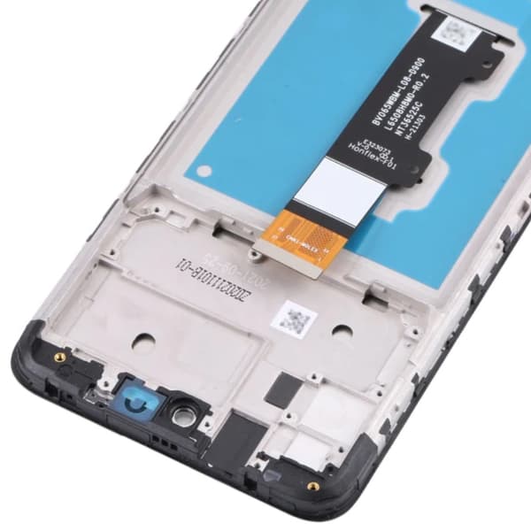 Original LCD-display med ram för Motorola Moto E40 XT2159, svart, renoverad