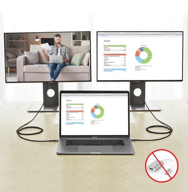 JSAUX USB-C till HDMI-kabel 4K 60 Hz, MHL, 3 m