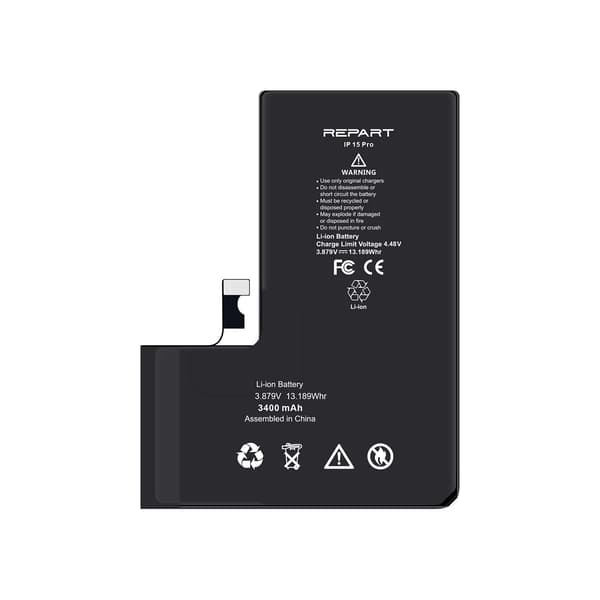 Batteri till iPhone 15 Pro REPART 3400 mAh med ökad kapacitet