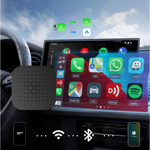 Carlinkit Tbox Basic - Trådlös Carplay/Android Auto SD-kort Android 11