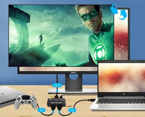 Dubbelriktad HDMI 2.1-switch, 8K 60 Hz och 4K 120 Hz