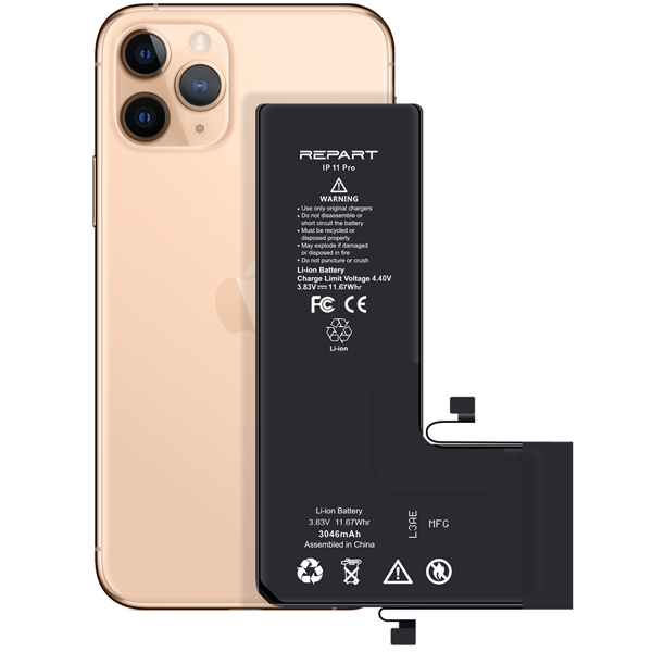 Batteri för Apple iPhone 11 Pro, 3046 mAh, Li-ion med lim