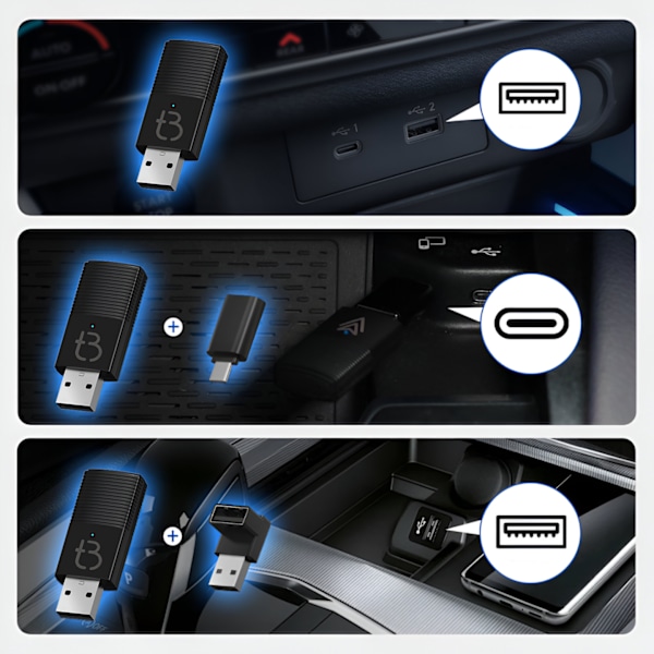 Trådlös Mini USB Adapter TB-NANO Carplay / Android Auto för din bil