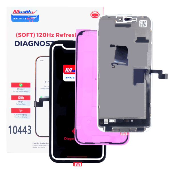 Skärm till iPhone 15 Pro Max Soft OLED 120 Hz med Diagnostic Flex