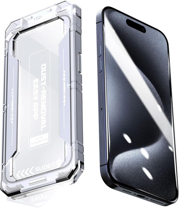 2-pack härdat skärmskydd 9H för iPhone 15 Pro Max med applicator