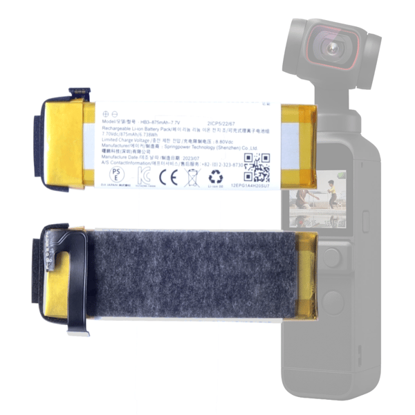 Internt ersättningsbatteri för DJI Osmo Pocket 1/2, 875 mAh, 7,7 V HB3-875-7.7