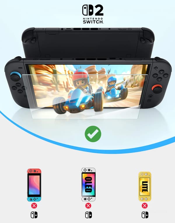 JSAUX 9H HD härdat displayskyddsglas för NINTENDO SWITCH 2