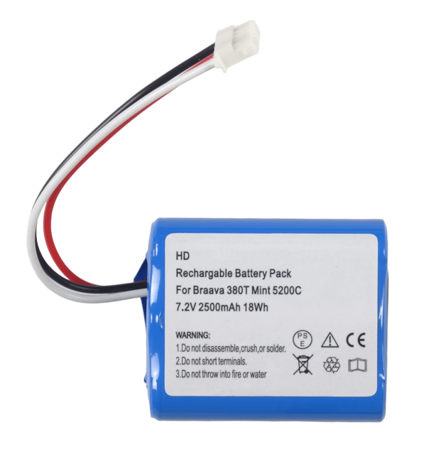 Batteri till iRobot Braava 390T/Mint 5200C, 2500 mAh, 7,2 V Ni-MH