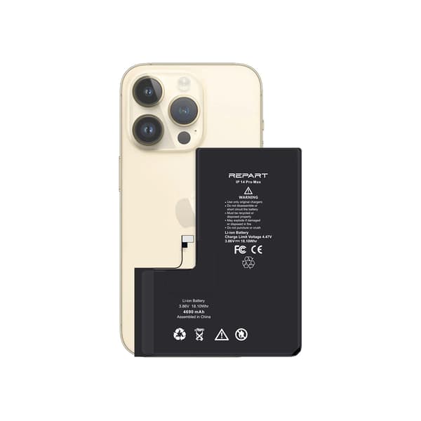 REPART Batteri 4690 mAh för iPhone 14 Pro Max, hög kapacitet