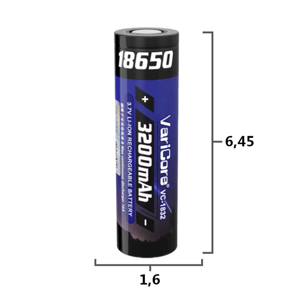VariCore VC-1832 18650 Li-ion-batteri 3,7 V 3200 mAh