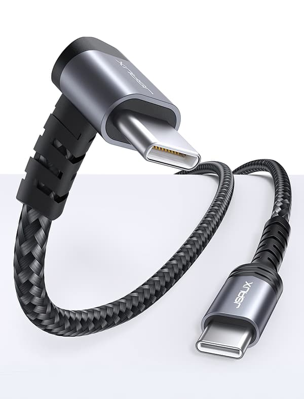 JSAUX 90 graders vinkelkabel USB C - USB C 60W Steam Deck