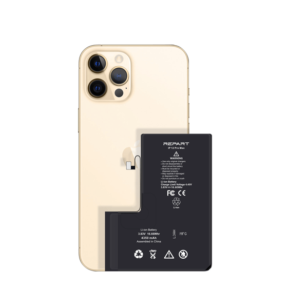 REPART Prime Batteri för iPhone 12 Pro Max, 4350 mAh med verktyg och tätning
